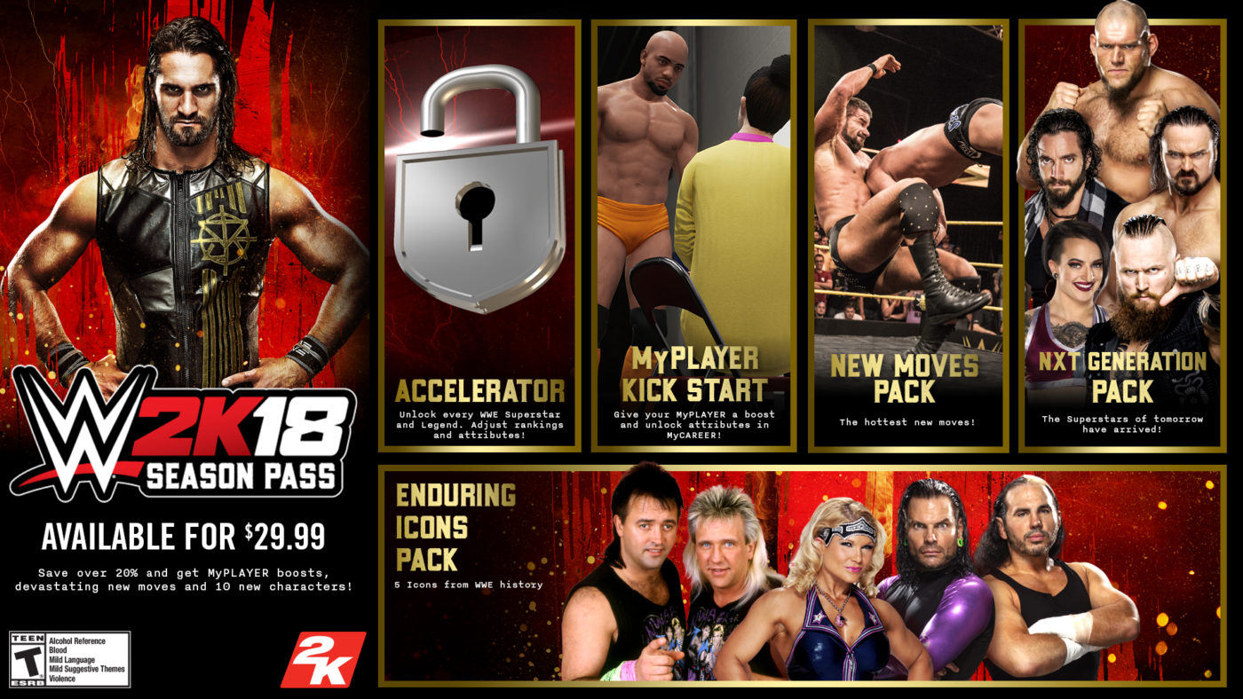 WWE 2K18 DLC and Season Pass Announced & Detailed