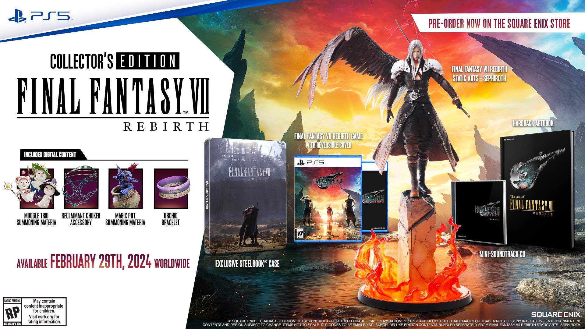 Final Fantasy 7 Rebirth Pre-Order Bonuses and Different Editions